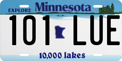 MN license plate 101LUE