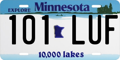 MN license plate 101LUF