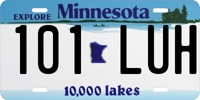 MN license plate 101LUH