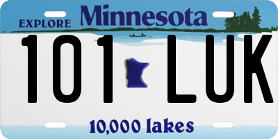 MN license plate 101LUK