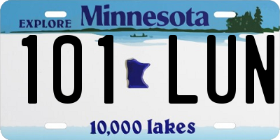 MN license plate 101LUN