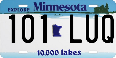 MN license plate 101LUQ