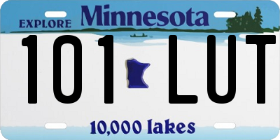 MN license plate 101LUT
