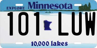 MN license plate 101LUW