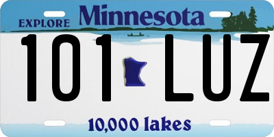 MN license plate 101LUZ