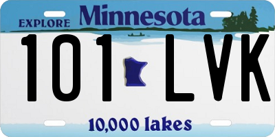 MN license plate 101LVK