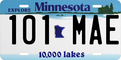 MN license plate 101MAE