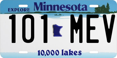 MN license plate 101MEV