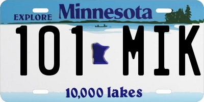 MN license plate 101MIK