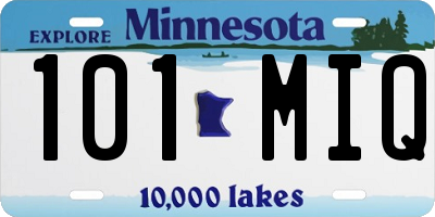 MN license plate 101MIQ