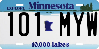 MN license plate 101MYW