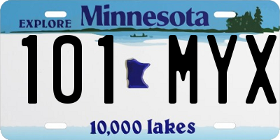 MN license plate 101MYX