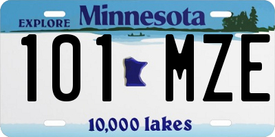 MN license plate 101MZE