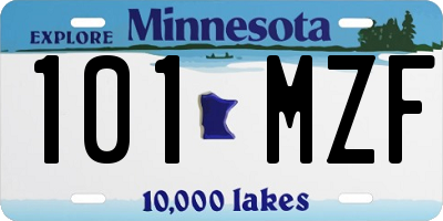 MN license plate 101MZF