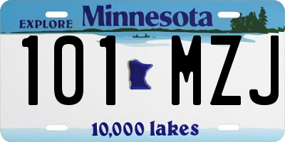 MN license plate 101MZJ
