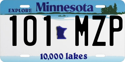 MN license plate 101MZP