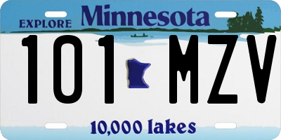 MN license plate 101MZV