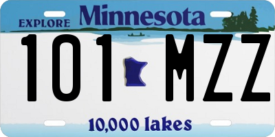 MN license plate 101MZZ