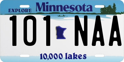 MN license plate 101NAA