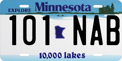 MN license plate 101NAB