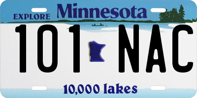 MN license plate 101NAC
