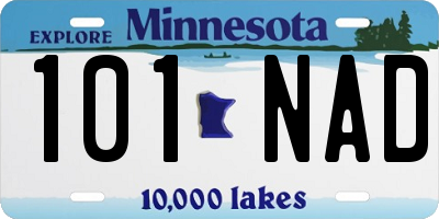 MN license plate 101NAD