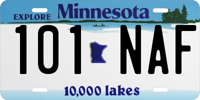 MN license plate 101NAF