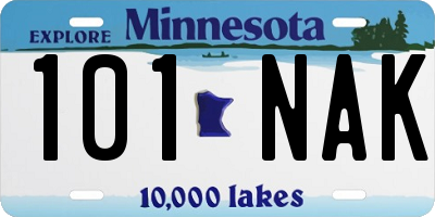 MN license plate 101NAK