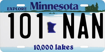 MN license plate 101NAN