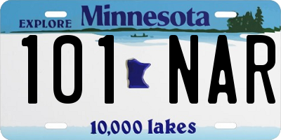 MN license plate 101NAR