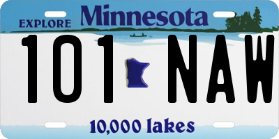 MN license plate 101NAW