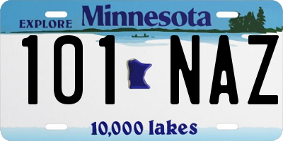 MN license plate 101NAZ