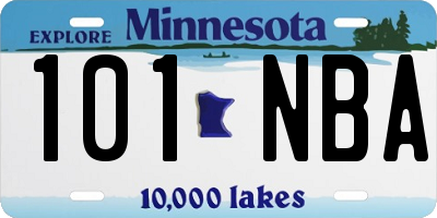 MN license plate 101NBA