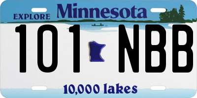 MN license plate 101NBB