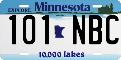 MN license plate 101NBC