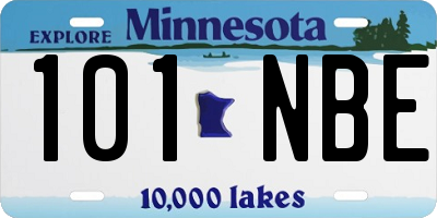 MN license plate 101NBE