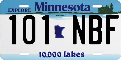 MN license plate 101NBF