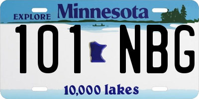 MN license plate 101NBG