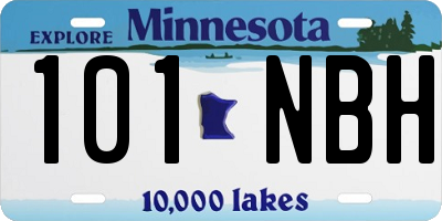 MN license plate 101NBH