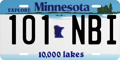 MN license plate 101NBI