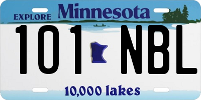 MN license plate 101NBL