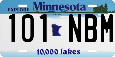 MN license plate 101NBM
