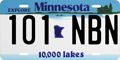 MN license plate 101NBN