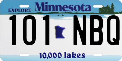 MN license plate 101NBQ