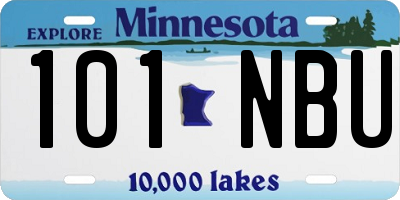 MN license plate 101NBU