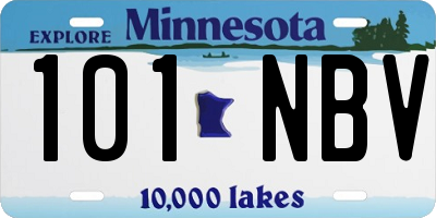 MN license plate 101NBV