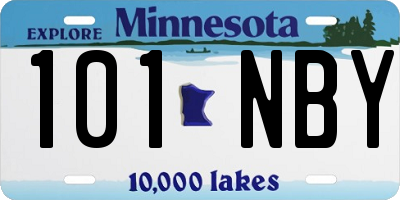 MN license plate 101NBY