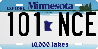 MN license plate 101NCE