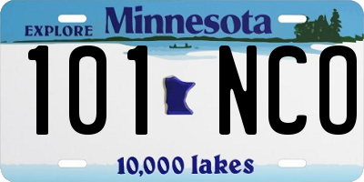 MN license plate 101NCO