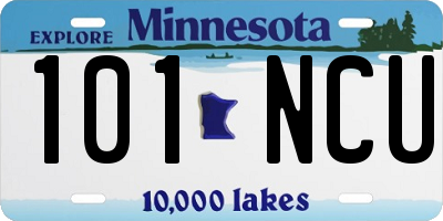 MN license plate 101NCU